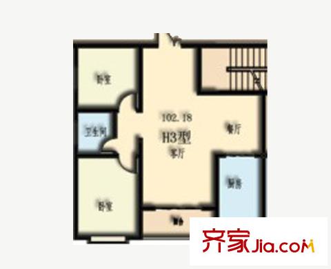光谷潤園H3戶型 2室2廳1衛(wèi)1廚