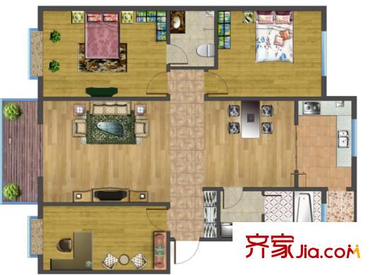 佳園小區(qū)戶型圖3室2廳 戶型圖 3室2廳1衛(wèi)1廚