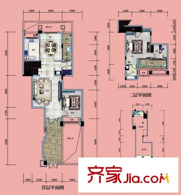 武漢錦繡香江棕櫚島B-02戶型 2室2廳1衛(wèi)1廚
