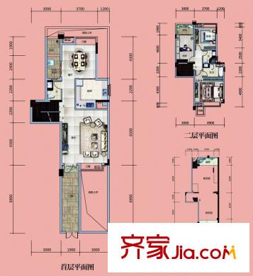 武漢錦繡香江棕櫚島B單邊戶型 3室2廳3衛(wèi)1廚