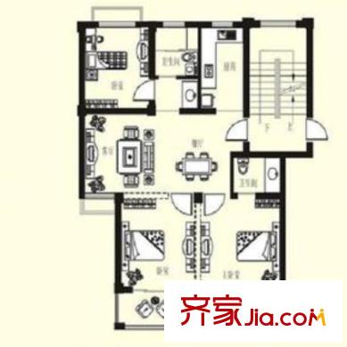 天倫華庭戶型圖3室2廳 戶型圖 3室2廳2衛(wèi)1廚