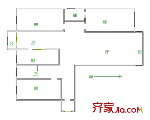 沈家灣花園小區(qū) 3室 戶型圖