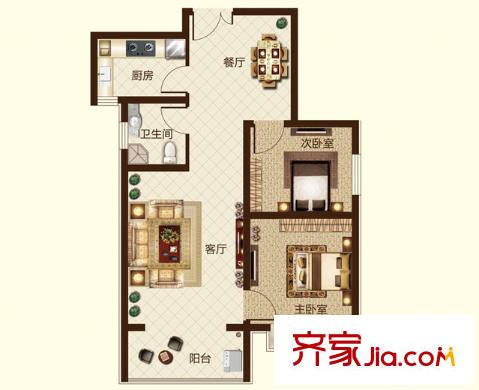 水岸畢家索戶型圖2室2廳 2室2廳