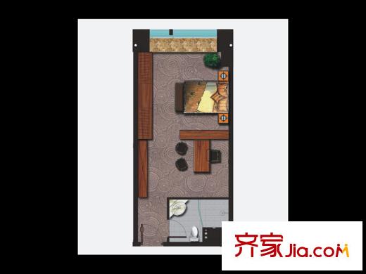 萬金國際廣場1、2號樓B戶型 1室1廳1衛(wèi)