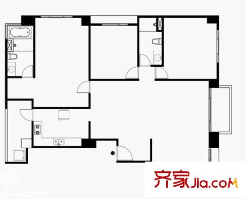 金源世界中心戶型圖2室2廳 戶型圖 2室2廳2衛(wèi)1廚