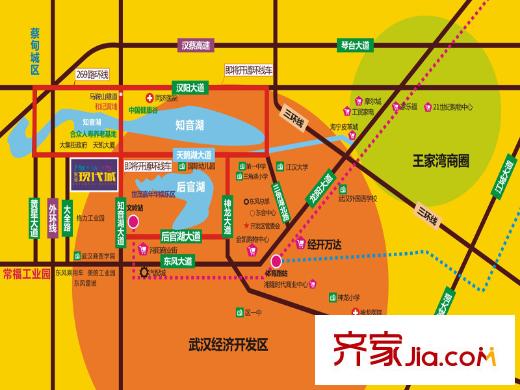 現(xiàn)代城平方米庭交通區(qū)位圖