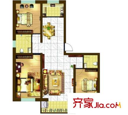 興華嘉天下二期戶型圖3室2廳 戶型圖 3室2廳