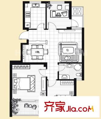 徐東平安花園戶型圖3室2廳 3室2廳