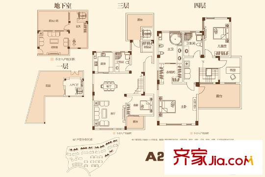 驛山高爾夫D區(qū)A2'戶型 5室2廳3衛(wèi)1廚