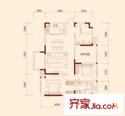 國信新城二期戶型圖2室2廳 2室2廳