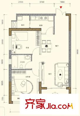 東風(fēng)陽光城四期戶型圖2室2廳 戶型圖 2室2廳1衛(wèi)