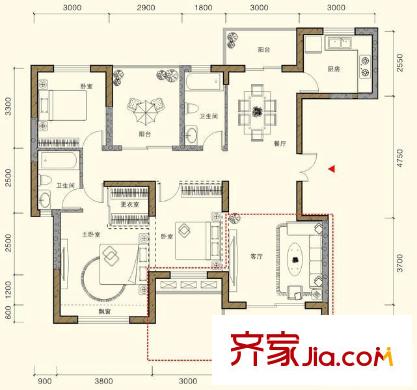 東風(fēng)陽光城四期戶型圖3室2廳 戶型圖 3室2廳2衛(wèi)
