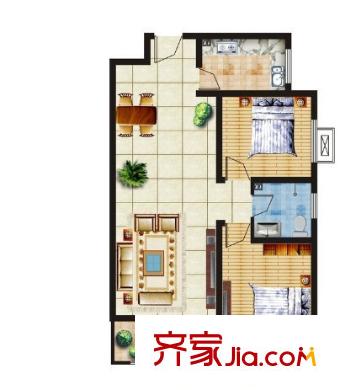 模范新村戶型圖2室2廳 2室2廳