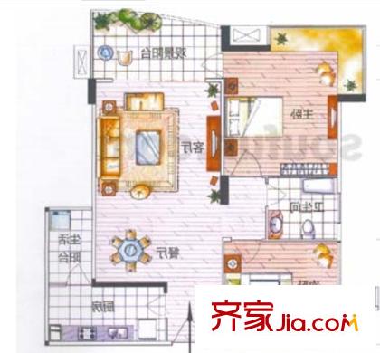 模范新村戶型圖2室2廳 2室2廳