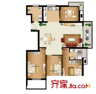 百帝苑戶型圖4室2廳 戶型圖 4室2廳2衛(wèi)1廚
