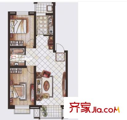 百帝苑戶型圖2室2廳 戶型圖 2室2廳1衛(wèi)1廚