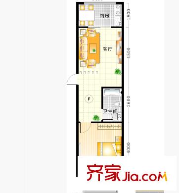 聚豪華庭戶型圖1室1廳 戶型圖 1室1廳1衛(wèi)1廚