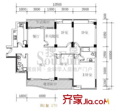 迪雅花園 5室 戶型圖