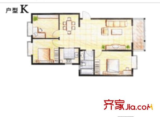崇仁新都戶(hù)型圖2室2廳 戶(hù)型圖 2室2廳1衛(wèi)1廚