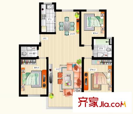 陽城景園戶型圖3室2廳 3室2廳