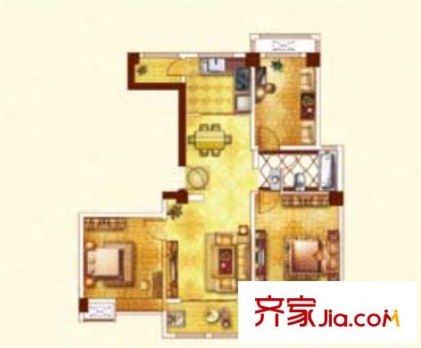 陽城景園戶型圖3室2廳 3室2廳