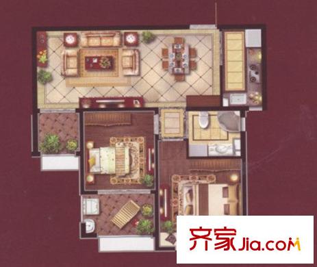 陽城景園戶型圖2室2廳 2室2廳