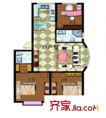 新地東方華府戶型圖3室2廳 3室2廳