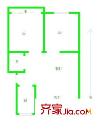 古田電信小區(qū)戶(hù)型圖電信小區(qū) 2室 戶(hù)型圖 2室2廳1衛(wèi)1廚