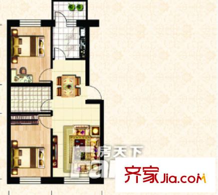 鋼都花園123街坊戶型圖2室1廳 戶型圖 2室1廳