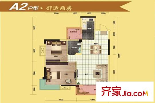 武湖新天地4、7、11號樓A2戶型 2室2廳1衛(wèi)1廚