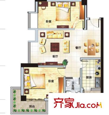 積玉橋公安局小區(qū)戶型圖2室2廳 戶型圖 2室2廳