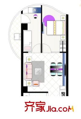漢飛又一城戶型圖3#樓奇數(shù)層北a2戶型 2室2廳1衛(wèi)1廚