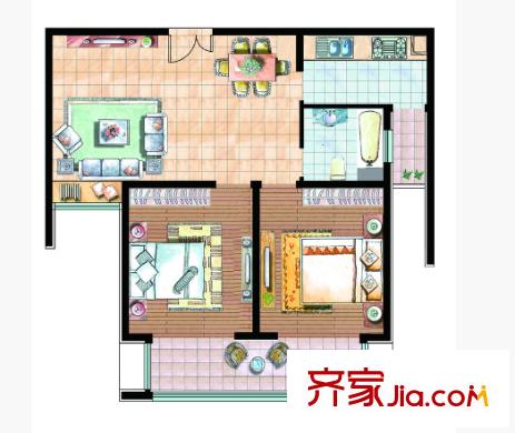 水果湖張家灣小區(qū)戶型圖2室2廳 2室2廳