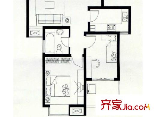水果湖張家灣小區(qū)戶型圖2室2廳 2室2廳