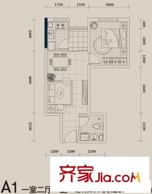 黃埔東宮戶型圖1室2廳 戶型圖 1室2廳