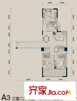 黃埔東宮戶型圖3室2廳 戶型圖 3室2廳