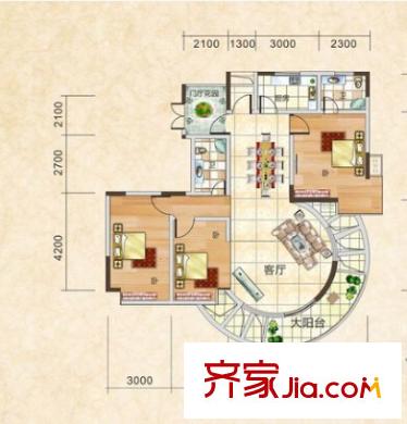 高雄小區(qū)戶型圖3室2廳 戶型圖 3室2廳2衛(wèi)1廚