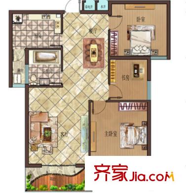 七星香山花園戶型圖2室2廳 2室2廳