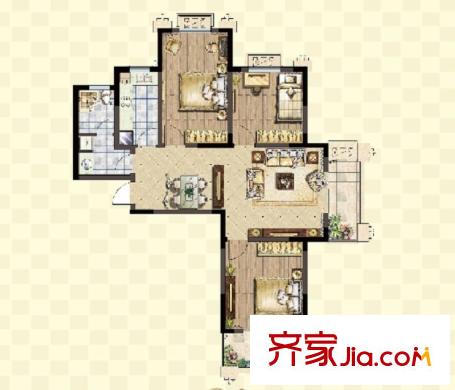 一品國際8號樓A戶型 3室2廳1衛(wèi)