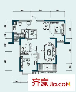融科天城四期 3室 戶型圖
