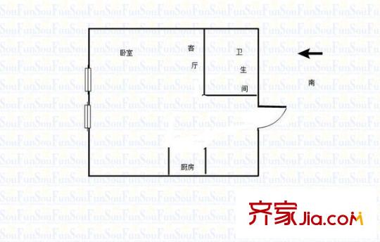 武漢萬(wàn)達(dá)九號(hào)公館 1室 戶型圖