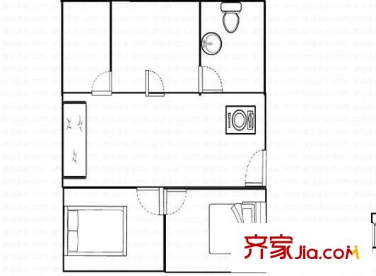 東龍世紀花園 2室 戶型圖