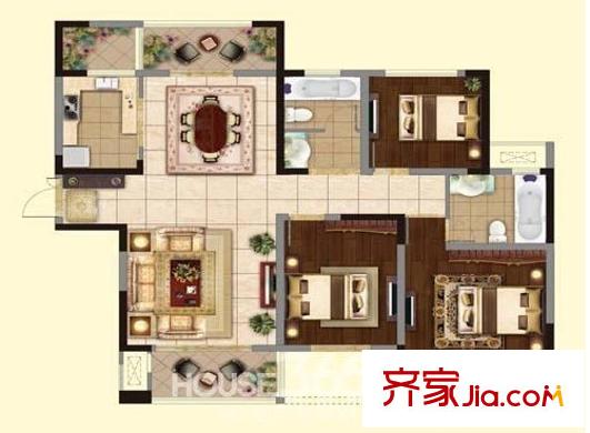 博學仕府戶型圖3室2廳 3室2廳