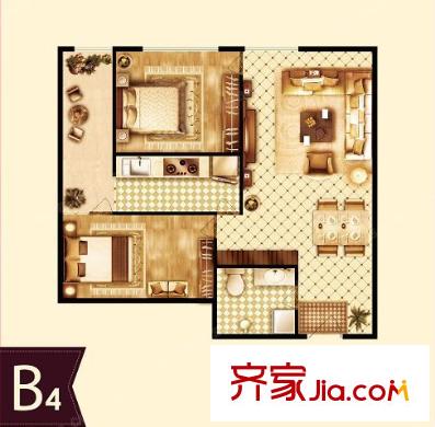 凱樂花園戶型圖二室二廳 戶型圖 2室2廳