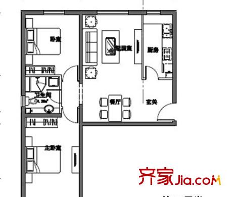 雙龍小區(qū)戶型圖2室2廳 2室2廳