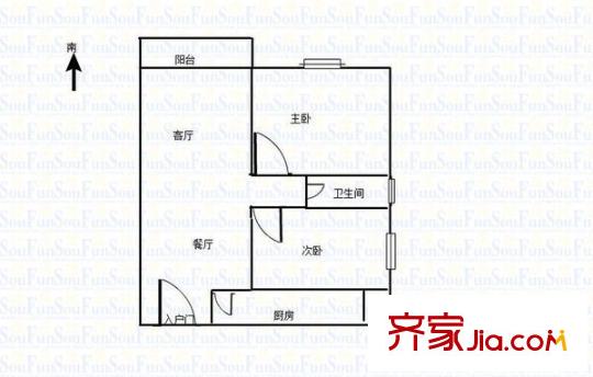 武漢天地御江苑二期 2室 戶型圖
