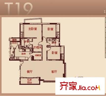 武漢天地御江苑二期 4室 戶型圖