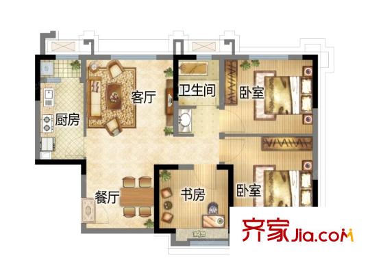 平安花園戶型圖3室2廳 戶型圖 3室2廳1衛(wèi)1廚