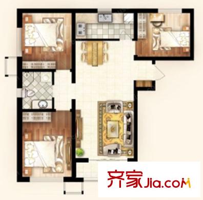 平安花園戶型圖3室2廳 戶型圖 3室2廳1衛(wèi)1廚