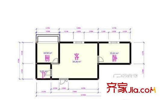 長城嘉苑戶型圖1室戶型 1室